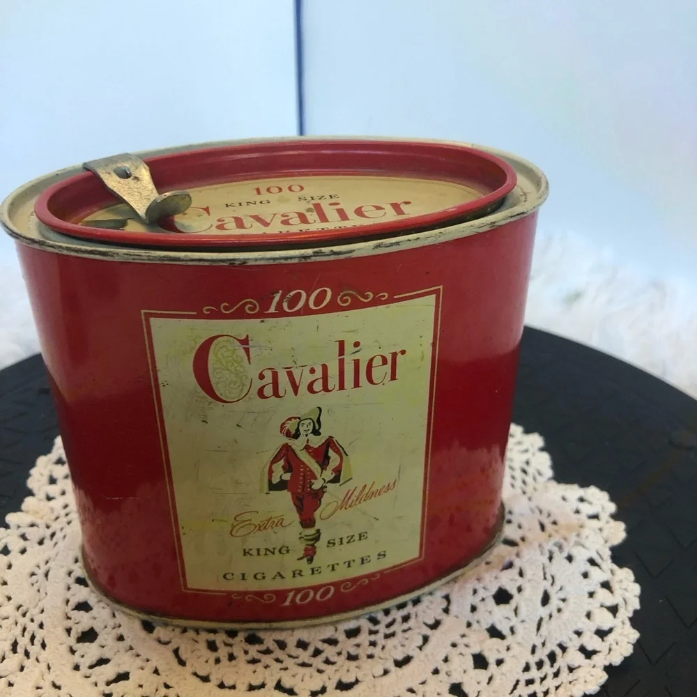 Cavalier King Size Cigarette Tin With Cigarette Tax Stamps